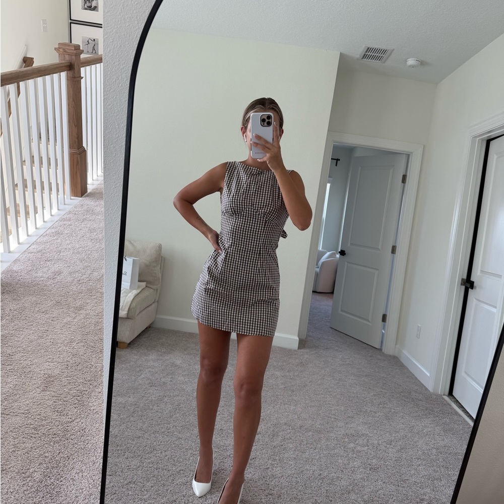 Gingham mini dress